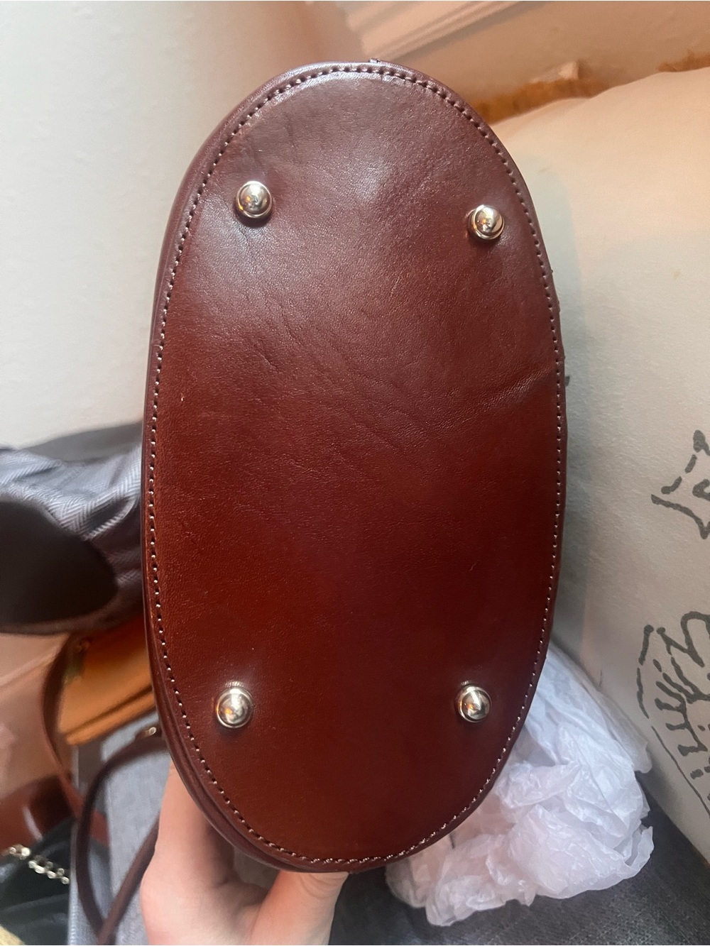 Brahmin Mod Bowie Lava Topsail Leather Ring Handle Satchel - Picture 5 of 8